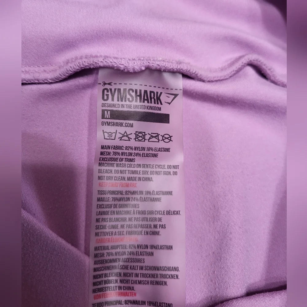 Gymshark Women's Lilac Purple Strappy High Waist Stretch Fitness Leggings Medium